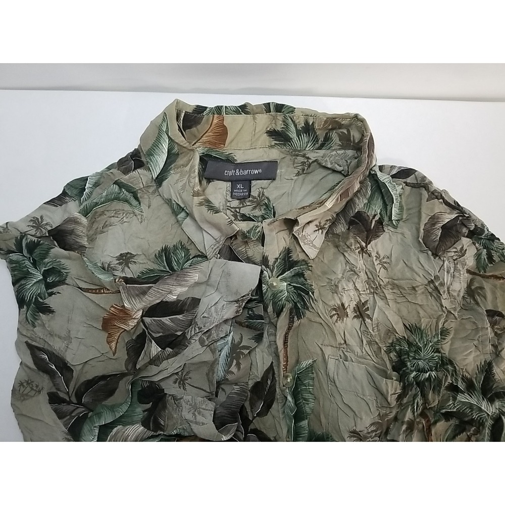 Croft & Barrow Mens Hawaiian Shirt Short‎ Sleeve Button Up XL